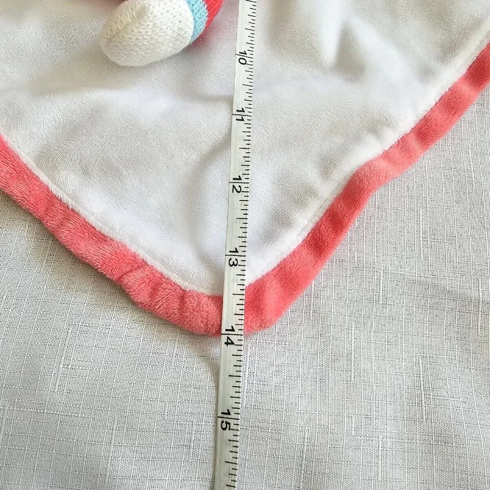 Baby Starters Colorful Stripes Sock Monkey Rattle Security Blanket Lovey EUC